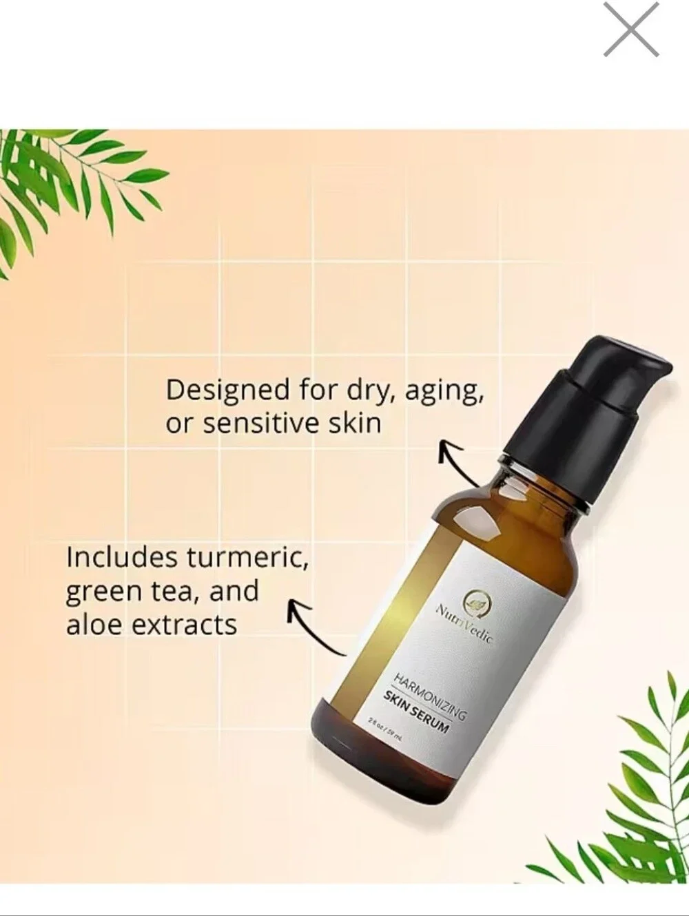 Harmonizing Skin Serum, Brand New Never Opened, MSRP $110, NutriVedic 2 Oz, USA